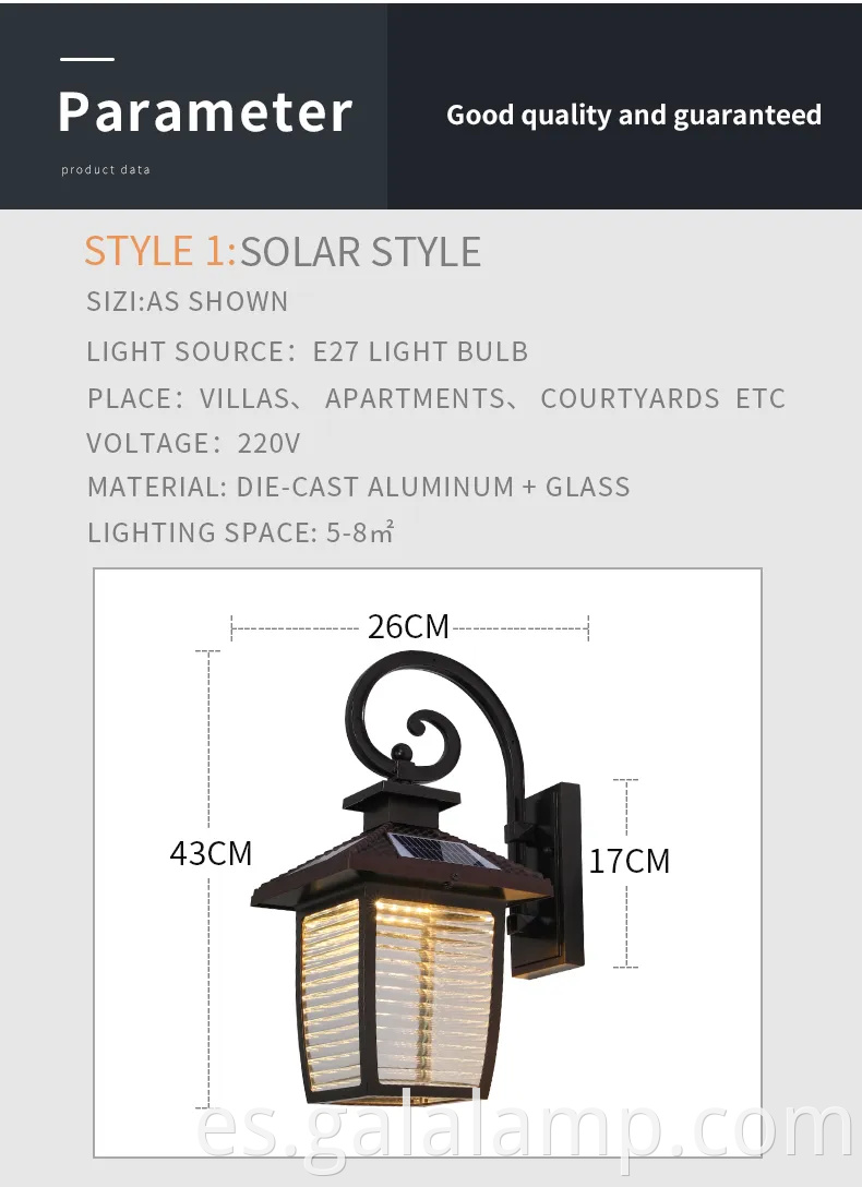 Luz de pared impermeable al aire libre E27 Lámpara de la lámpara Punto de la cabeza exterior al aire libre luces de pared de la pared del jardín de la villa